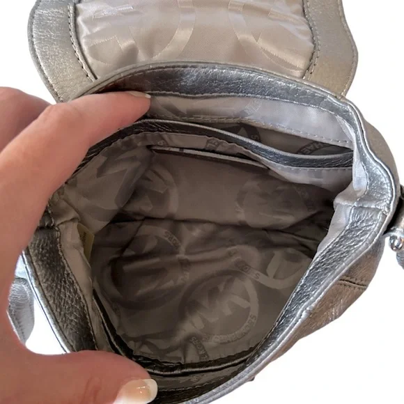 Michael Kors Brigette Pebbled Leather Mini Crossbody, Metallic Gold - Picture 9 of 9